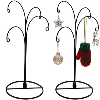 HOHIYA Weihnachtsdekoration Ständer Hängehaken für Hunde Katzen Glaskugel schwarz