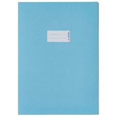 HERMA 7066 Heftumschläge A4 Papier Hellblau, 10 Stück, Hefthüllen mit Beschriftungsfeld aus extrem kräftigen Papier & satten Farben, Heftschoner Set für Schulhefte, farbig