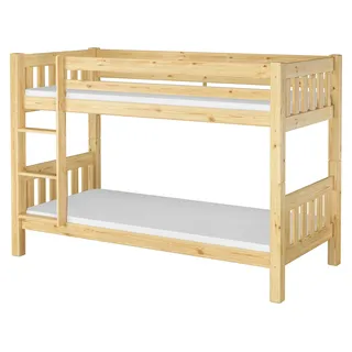 Kinderetagenbett massiv Kiefer Kinderzimmer Stockbett Hochbett Zubehör wählbar V-60.06-09Rollrost und Matratze inkl. - Naturbelassen