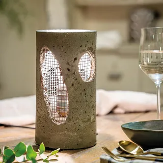 Lampe Beton Tischleuchte Deko modernes Design E27 Beleuchtung Wohn Schlafzimmer 578447