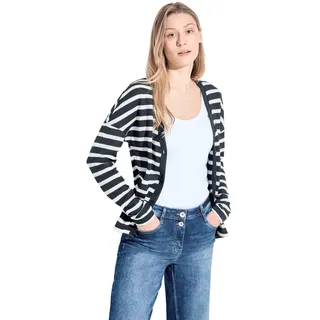 CECIL Damen B321320 Gestreifter Cardigan, universal Blue, XL