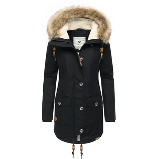 Ragwear Winterjacke RAGWEAR "Wintermantel Jane YOUMODO", Damen, Gr. M, schwarz, Obermaterial: 65% Polyester PES. 35% Baumwolle CO. Obermaterial: Futter: 100% Polyester PES. 100% Polyester PES., Jacken Winterjacke