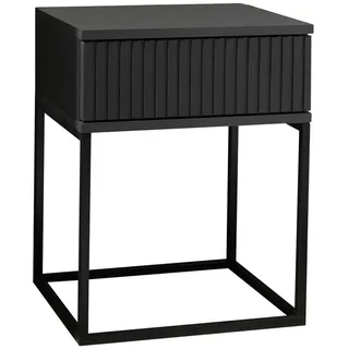 Livetastic Nachtkästchen , Graphitfarben, Schwarz , Metall, Holzwerkstoff , 1 Schublade(n) Schubladen , 40x52x38.5 cm , Schlafzimmer, Nachtkästchen