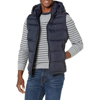 Tommy Hilfiger Herren Quilted Puffer Vest Weste, Midnight Hoody, M