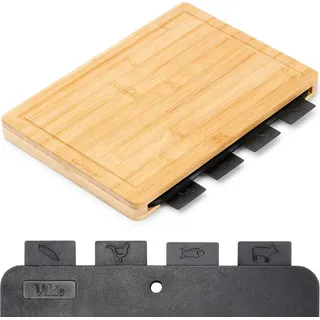 Schneidebrett-Set mit Ständer, 5-teilig