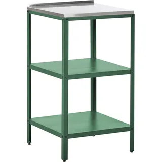 BELIANI Outdoor-Kücheninsel Grün Stahl 50 x 50 x 90 cm mit Edelstahlplatte Modern für Garten Draußen Außenbereich Ausstattung Outdoor-Küchenmöbel - Grün