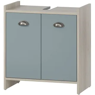 Schildmeyer Waschbeckenunterschrank Lindholm 56,9 x 62,4 x 33 cm Sandeiche Dekor/Taubenblau