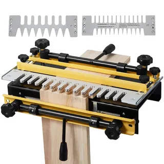 Vevor Zinkenfräsmaschine 31 cm Breit ohne Akku + 4 Fräser + 3 Schablonen
