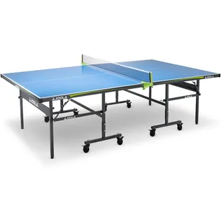 Joola 11134 Tischtennisplatte Outdoor Rally-Profi Tischtennistisch 6 MM Aluminium-Verbundoberfläche Wetterfest-Klappbares Untergestell-Schneller Aufbau, Blau, 274 x 152,5 x 76 cm