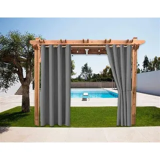 Outdoor-Gordijn, Wasserfest und Wetterfest, verdusternd, Balkon-Gordijn, untransparent, 254 x 213 cm (B x H), aus Stoff