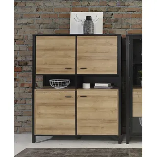 Forte Highboard 121,3 x 152,3 x 40,2 cm schwarz
