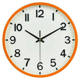 20 cm Lautlos Wanduhr Ohne Tickgeräusche, Moderne Batteriebetriebene Uhr | für Zuhause,Wohnzimmer, Schlafzimmer, Küche,Büro, Wanddekoration (Orange beige,20CM)
