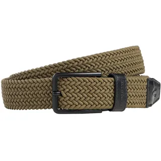 camel active Herren Flechtgürtel mit Stretchfunktion Olivgrün, menswear-L