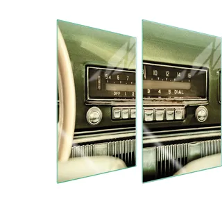 Herdabdeckplatten 2 teilig 35x52 Glaskeramikkochfeld Abdeckung Glas Schneidebrett Auto Radio