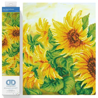 Diamond Dotz DD10-023 Sonnenblumen, ca. 57 x 41 cm groß, Diamond Painting, Malen mit Diamanten, funkelndes Bild zum Selbstgestalten, für Kinder und Erwachsene
