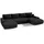 Eckcouch Textil 2-Sitzer Schwarz
