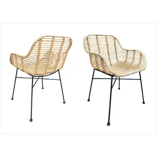 SIT Möbel Armlehnstuhl Rattan naturfarben/beige 2er Set