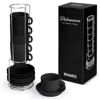 MiaMio Espressotasse 0,075 l Schwarz 6 St.