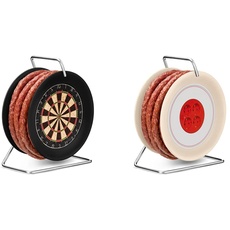WURSTBARON® Wurst Dartscheibe Dartboard - 3,5m Snack Salami nach Krakauer Art auf einer Mini Rolle Trommel schwarz, 240 g & Kabeltrommel