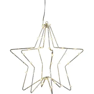 Luca Lighting LED-Stern Hängend 60 LEDs Ø 30 cm Silber