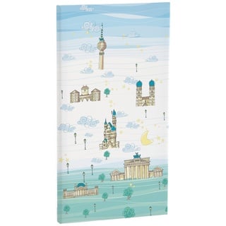 Eiffel Baby Deutschland Leinwand 27 x 52 cm blau/grün