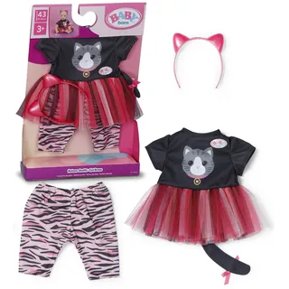 BABY BORN Katzen-Outfit mit Kleid mit Tüllrock, Hose, Haarreif für 43cm Puppen