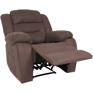 MCW Fernsehsessel J57 XXL Textil 95 x 103 x 88 cm Braun mit verstellbarer Rückenlehne
