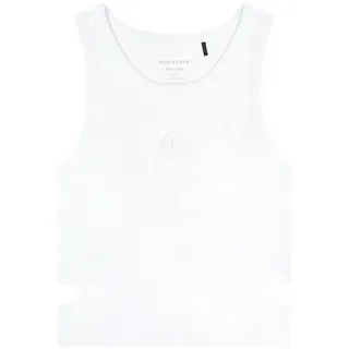 SCHIESSER Damen Trägertop Crop Top Doppelripp mit seitlichen Cut Outs Organic Cotton 150 Years in Weiß | 40