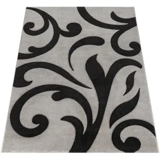 Paco Home Diamond 761 Kurzflorteppich 60 x 110 cm Grau/Schwarz/Weiß