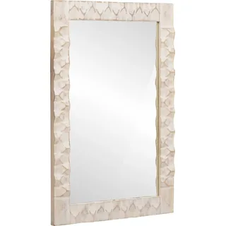 SYFAXTM Badezimmer Spiegel Weiße gewaschene Oberfläche 50 x 70 x 2,5 cm - Weiß