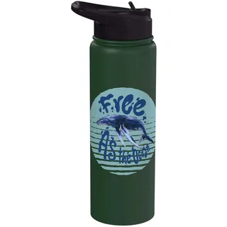 Wale im Ozean Schützt unser Meer Sauber halten kein Plastik Stainless Steel Insulated Water Bottle