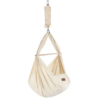 Schmusewolke Federwiege , Beige , Holz, Metall, Textil , Buche , 30x147x137 cm , wendbar,Deckenmontage möglich, Feder mit Sicherheitsseil , Babymöbel & Kindermöbel, Babyzimmer, Babybetten, Stubenwagen & Babywiegen