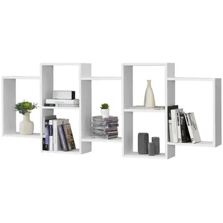 [en.casa] Wandregal Jessheim , Holzwerkstoff , 7 Fächer , 161x65x18 cm , Wohnzimmer, Regale, Wandregale