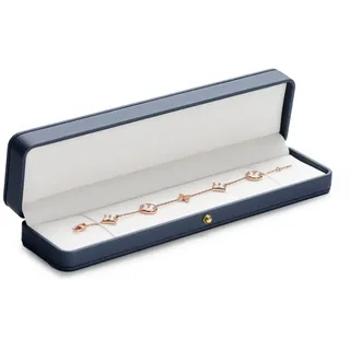 Oirlv Blau PU Leder Anhänger und Schmuck Box für Halsketten, Lange Kette - Geschenk Display für Geburtstag, Valentinstag, Jubiläum, Armband Präsentation im Einkaufszentrum