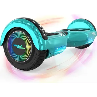 MEGA MOTION Hoverboard,Elektro Scooter 6,5 LED E-Balance Scooter mit Motorbeleuchtung und Bluetooth chrome Grün E-Skateboard - Grün
