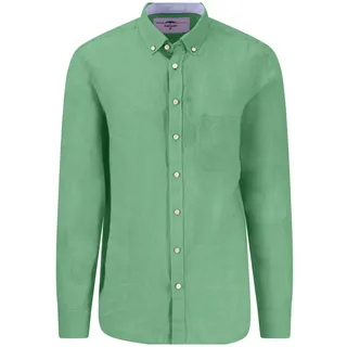 FYNCH-HATTON Leinenhemd mit Brusttasche, grün