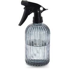 OFFIDIX Glas-Sprühflasche, Feinnebel-Sprühflasche Hand-Druckanlage Mister mit Top-Pumpe, 0,4L-Sprühflasche mit Verstellbarer Düse für Gartenarbeit im Innen- und Außenbereich oder Hausreinigung (Grau)