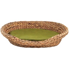 Bild von Tierbett, Wasserhyazinthe oval, Naturfarben, Olivgrün, - 56x17x72 cm,