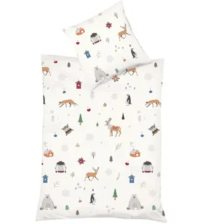 Bettwäsche FLEURESSE "Milano", weiß (wollweiß), B/L: 135cm x 200cm, 1 Stk., 1 Stk., Mako-Satin, B/L: 80cm x 80cm, 2 Stk., Mako-Satin, Obermaterial: 100% Baumwolle, Bettwäsche, Bettwäsche