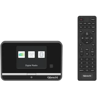Albrecht DR 521 DAB+ UKW Digitalradio Tuner mit Bluetooth für Musik Streaming, Farbdisplay, optischer und Klinken-Ausgang für Stereoanlage, Fernbedienung
