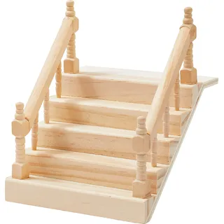 Hobbyfun Miniatur Treppe mit Handlauf Holz Artikeltyp Miniatur Breite 10.5 cm Höhe 6.1 cm Länge 12.2 cm Saisonkennzeichen Winter