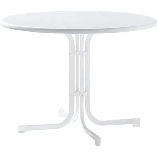 Sieger Klapptisch Ø 100 x 72 cm Weiß/Marmordekor Weiß