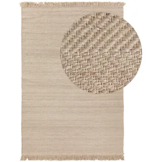 benuta pure Wollteppich Lars Beige 120x170 cm - Naturfaserteppich aus Wolle