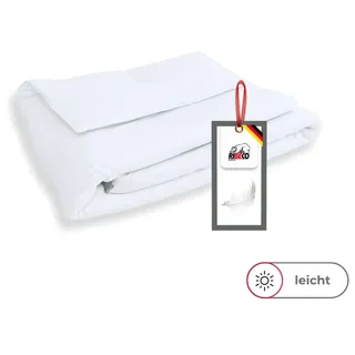 RIBECO "Laram, Bettdecken für Sommer oder Winter, Made in Germany", leicht Füllung: 90% Federn, 10% Daunen, 1 Stk. tlg. Super Preis-Leistung, Bettdecke 135x200 cm oder 155x220 cm, Decke,