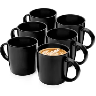 Sänger Kaffeebecher SET Madeira - 6 teilig aus Steingut , Schwarz , Keramik , kratzfest , Geschirr, Tassen, Kaffeebecher