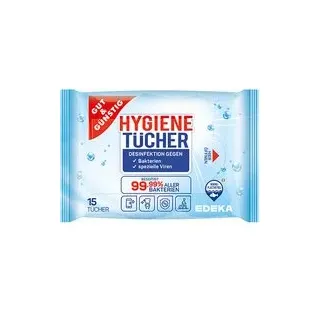 GUT&GÜNSTIG Desinfektionstücher 1-lagig weiß, 15 Tücher