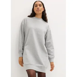 bonprix Sweatkleid "Oversized Sweatkleid" Ohne Taschen für den Alltag, dickeres Material, Oversize-Passform, hellgrau meliert