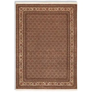 OCI DIE TEPPICHMARKE Orientteppich "CAVARI HERATI" rechteckig 4 mm Höhe handgeknüpft, mit Fransen, Wolle mit Seide, Wohnzimmer, creme