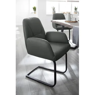 W.Schillig Freischwinger Leder grau