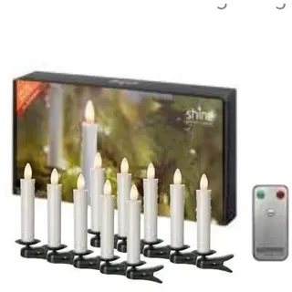 49620 Sompex Shine LED 10 Weihnachtsbaumkerzen mit FB Multi LED In- & Outdoor - 10 Stk